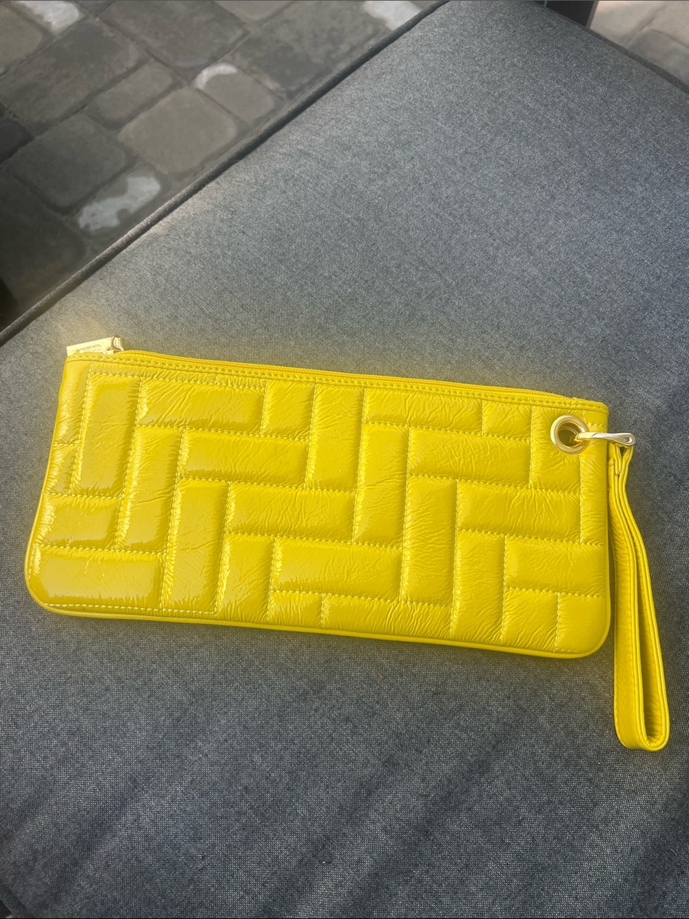 Yellow HOBO wristlet